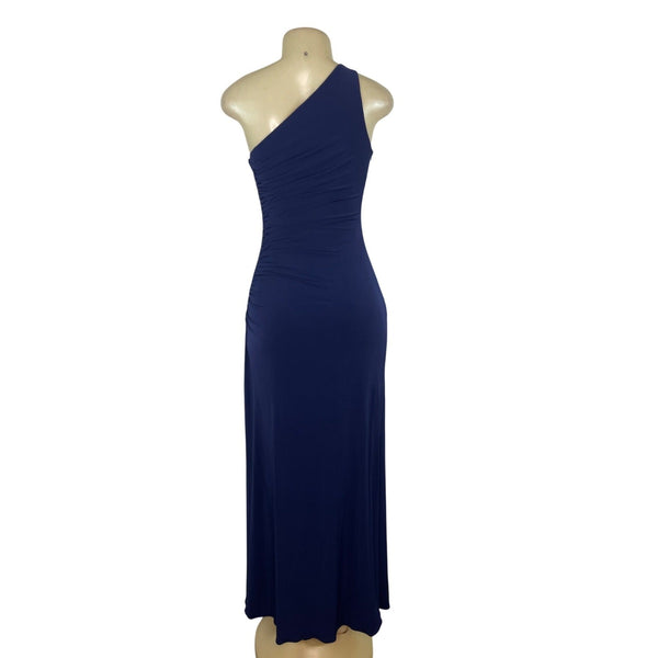 Laundry Women’s One Shoulder Navy Blue Maxi Dress Elegant Evening Gown Size 4