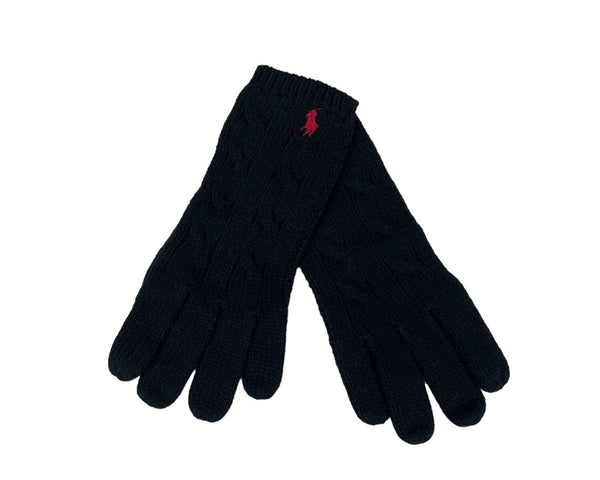 Ralph Lauren black pony knitted Scarf and mittens New
