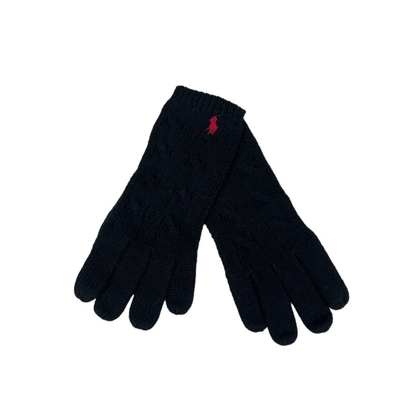 Ralph Lauren black pony knitted Scarf and mittens New