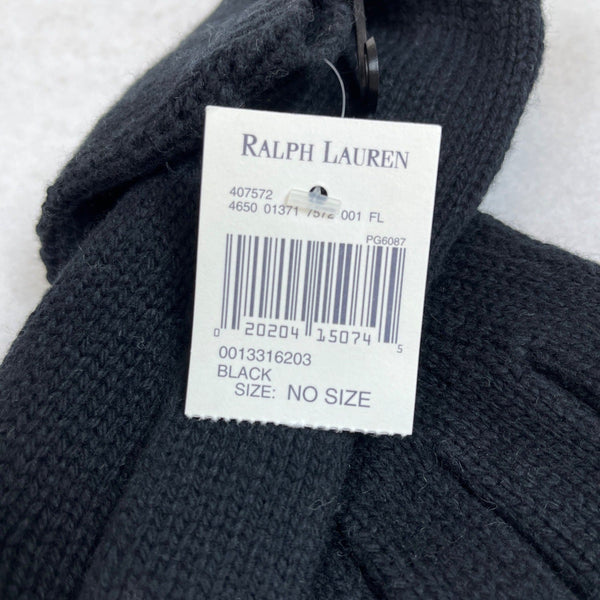 Ralph Lauren black pony knitted Scarf and mittens New