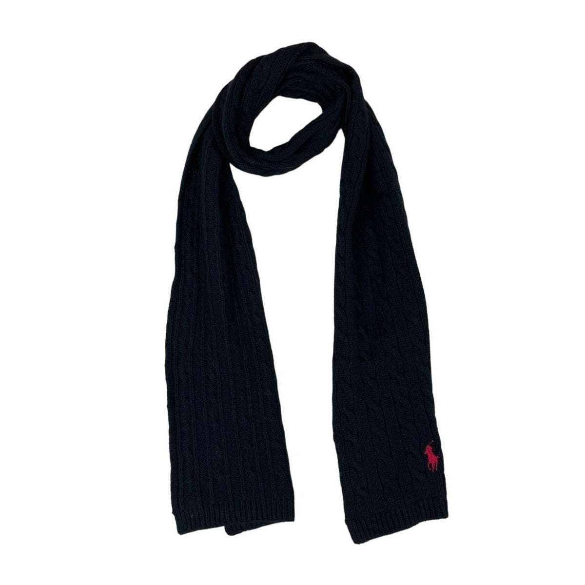 Ralph Lauren black pony knitted Scarf and mittens New