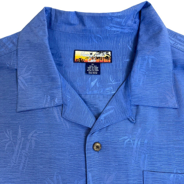 Havana Jacks Cafe Mens Blue Silk Bamboo Pattern Shirt XL - New