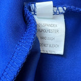 Gobles Women's Royal Blue V Neck Ruffle Shlouder Bodycon Dress Sz M - New