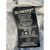 BlankNyc Distressed Ombre Denim Jacket With Frayed Hem & Button Closure Sz S