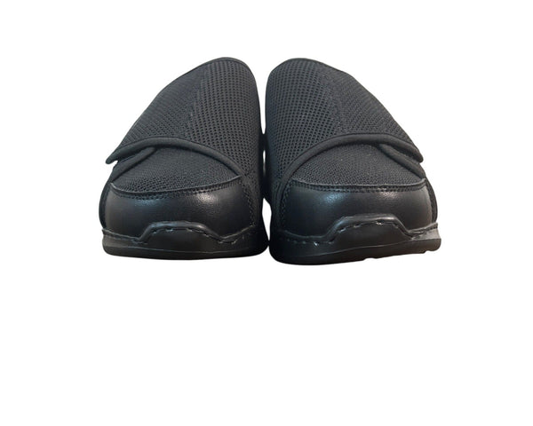 Gmedomm Mens Black Wide Width Elderly Walking Shoes Size 10 - New