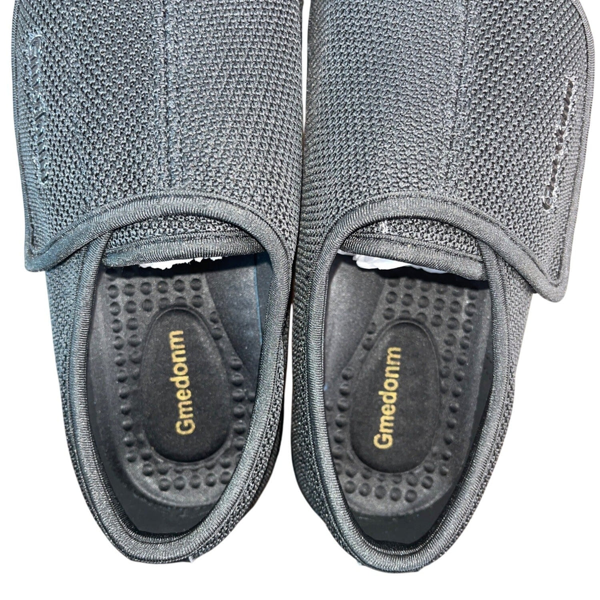 Gmedomm Mens Black Wide Width Elderly Walking Shoes Size 10 - New