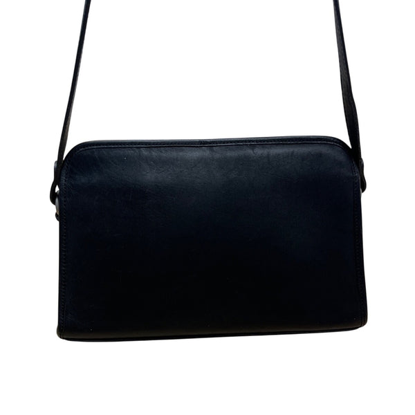 Sportscoach New York Black Leather Crossbody Bag With Zip Closure & Tag Sz M
