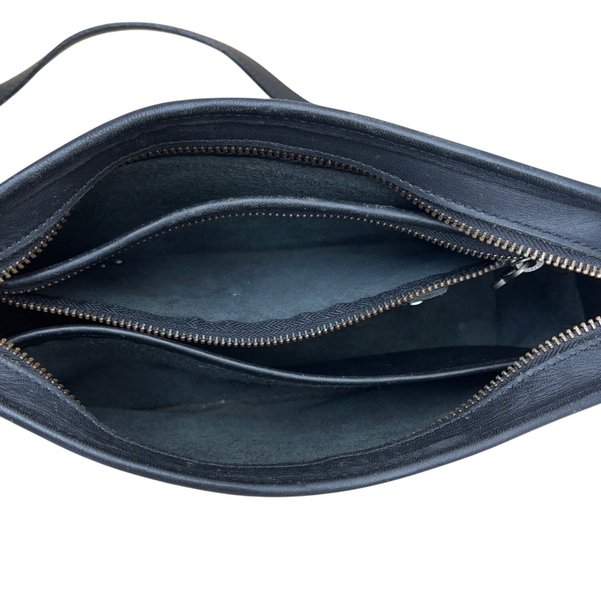 Sportscoach New York Black Leather Crossbody Bag With Zip Closure & Tag Sz M