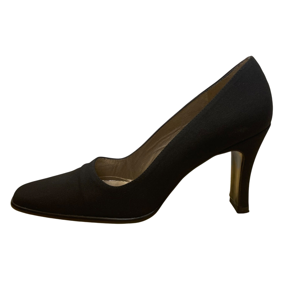 Martinez Valero Women’s Black Satin Square Toe High Heels Allison Pumps Size 7