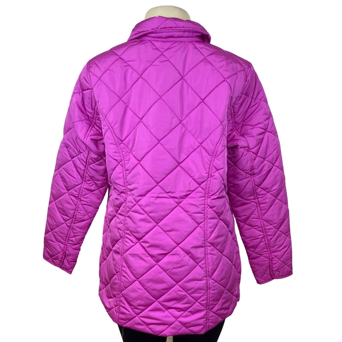 Isaac Mizrahi Live Womens Quilted Pink Jacket With Floral Lining Sz S