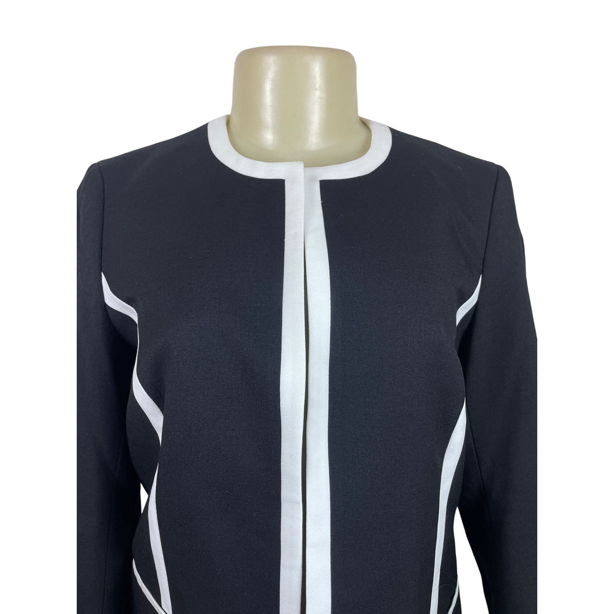 Black Label Womens Blazer Jacket Black & White Size 4 - New