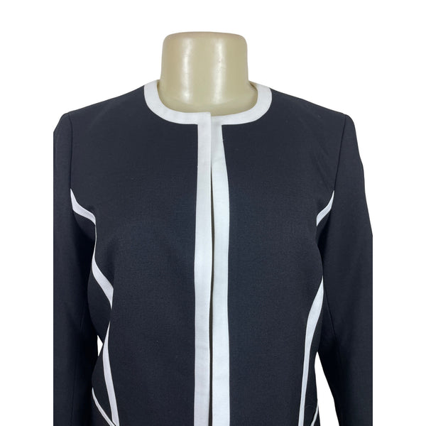 Black Label Womens Blazer Jacket Black & White Size 4 - New