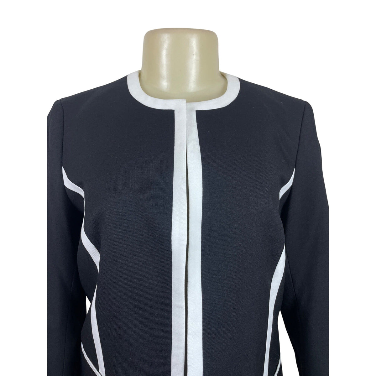 Black Label Womens Blazer Jacket Black & White Size 4 - New