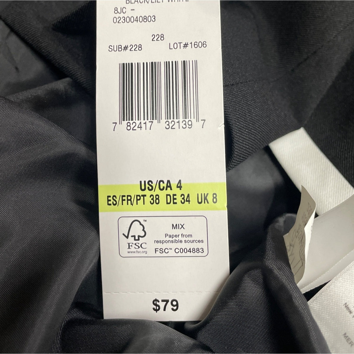 Black Label Womens Blazer Jacket Black & White Size 4 - New