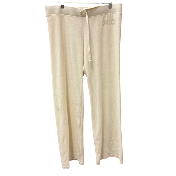 Juicy Couture Womens Ivory Cotton Blend Lounge Pants XL Soft Comfortable Drawstring Waist Relaxed Fit