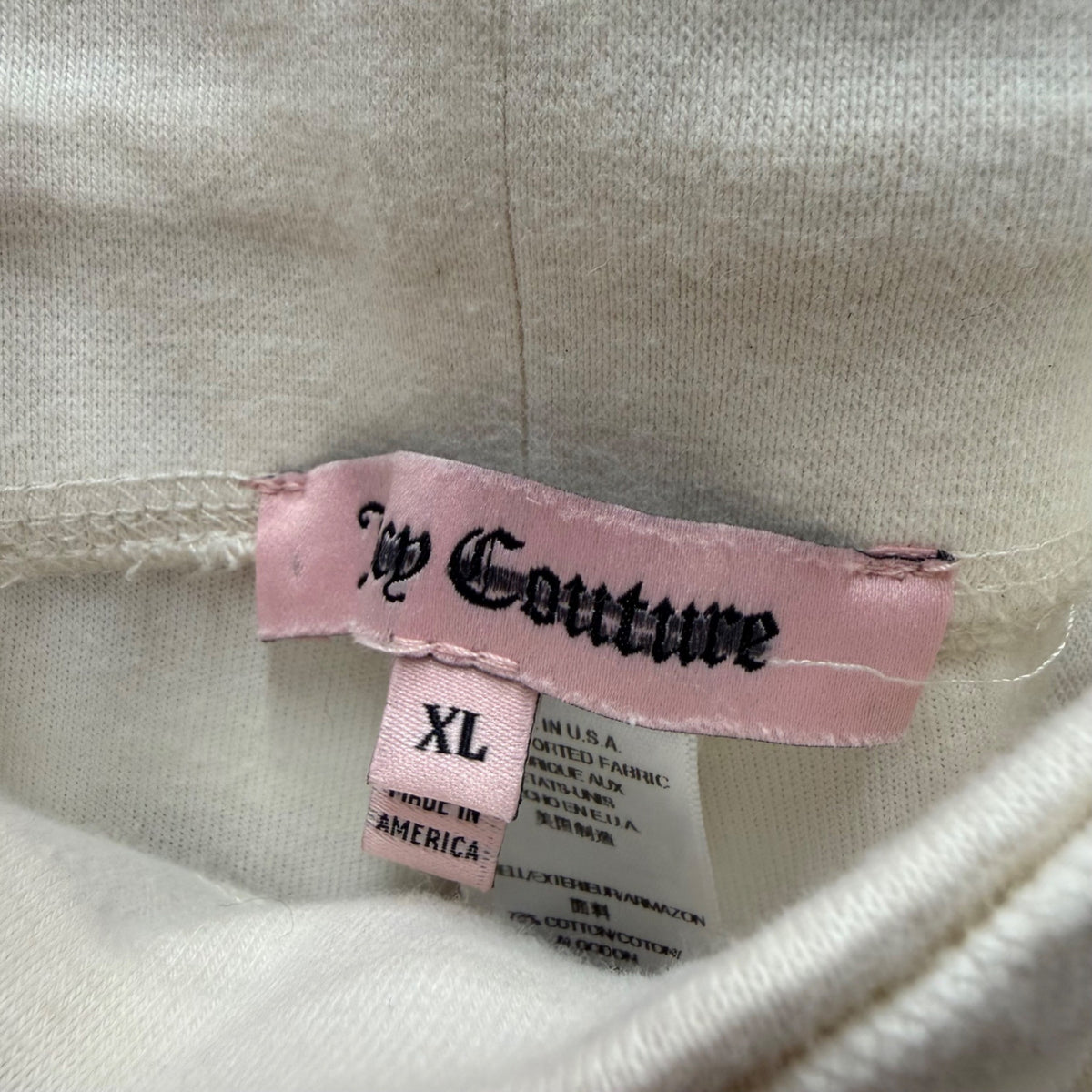 Juicy Couture Womens Ivory Cotton Blend Lounge Pants XL Soft Comfortable Drawstring Waist Relaxed Fit
