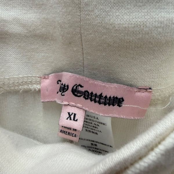 Juicy Couture Womens Ivory Cotton Blend Lounge Pants XL Soft Comfortable Drawstring Waist Relaxed Fit