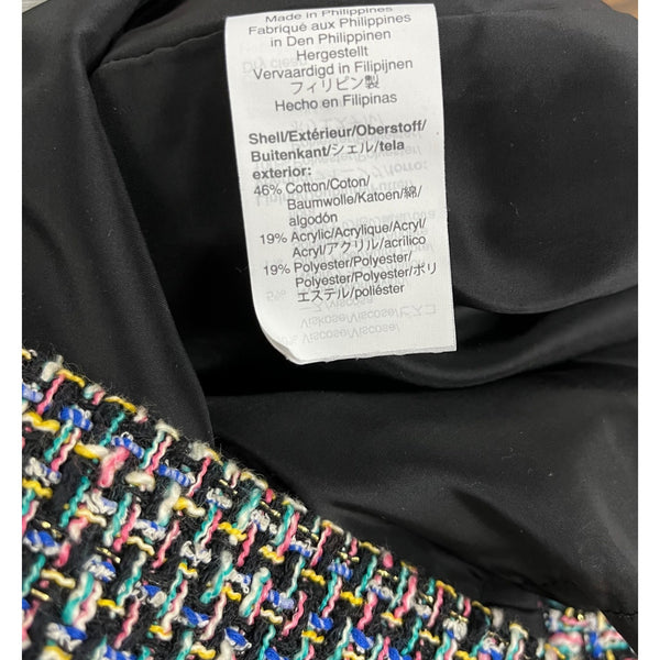J. Crew Tweed Sleeveless Multi-Color V-Neck Dress With Fringe Detail Pockets Size 00