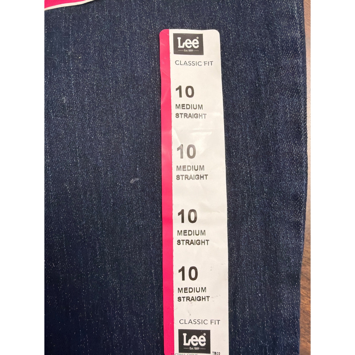 Lee Womens Dark Wash Denim Straight Leg Pants Classic Fit Mid-Rise Size 10 M