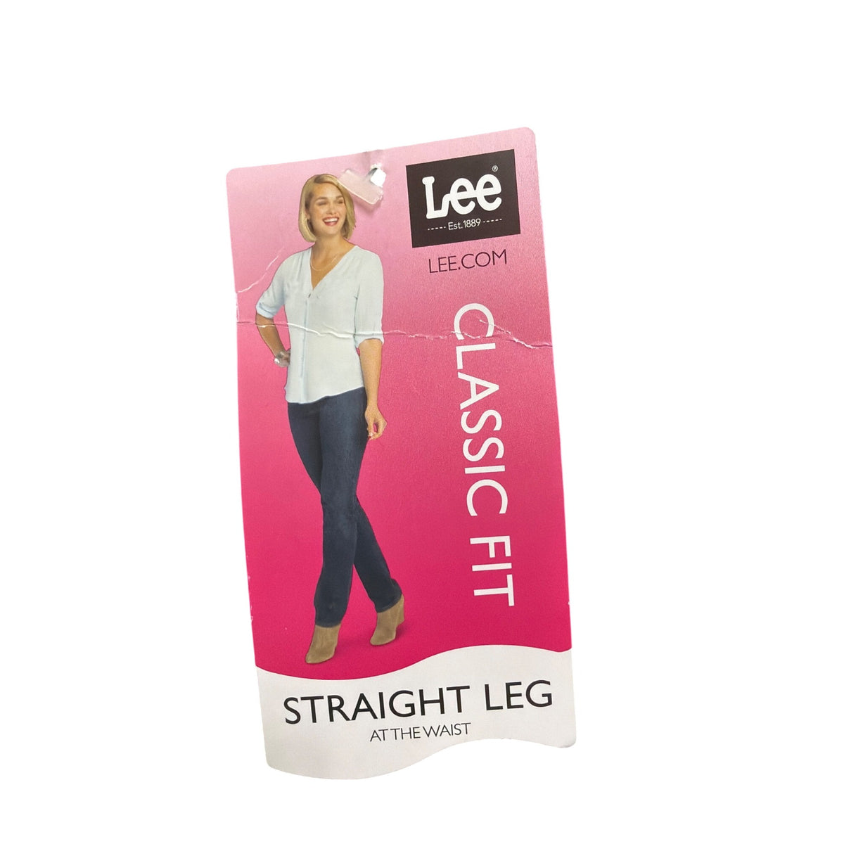 Lee Womens Dark Wash Denim Straight Leg Pants Classic Fit Mid-Rise Size 10 M