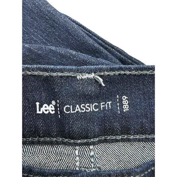 Lee Womens Dark Wash Denim Straight Leg Pants Classic Fit Mid-Rise Size 10 M