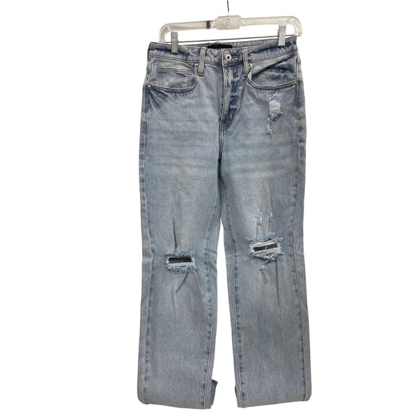 Fashion Nova Womens Light Blue Denim 90s Nostalgia Straight Leg Distressed Jeans Size 5