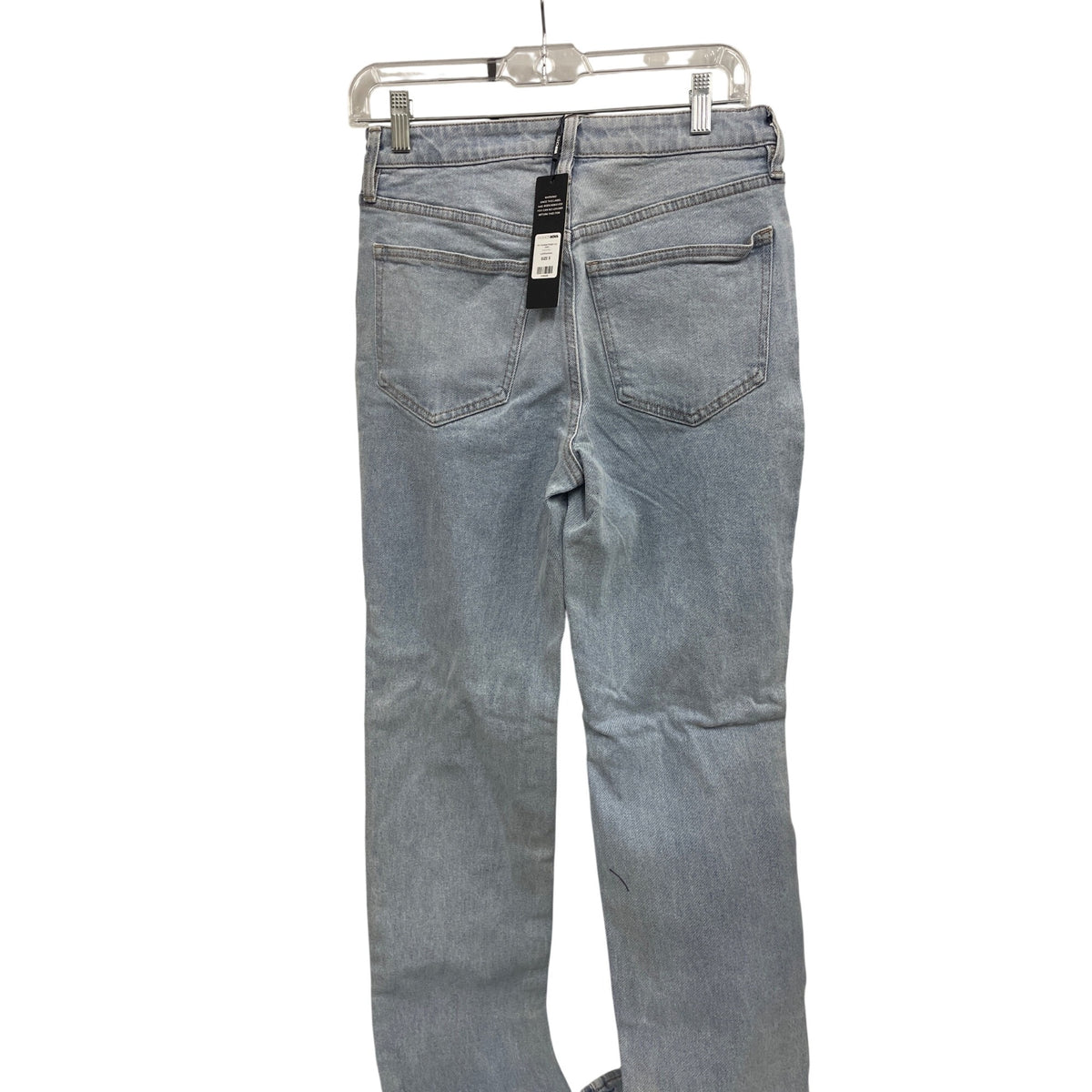 Fashion Nova Womens Light Blue Denim 90s Nostalgia Straight Leg Distressed Jeans Size 5