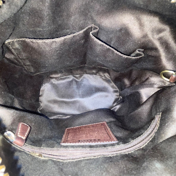 Coach Women’s Brown Leather Trim Signature Canvas Adjustable Strap Shoulder Bag