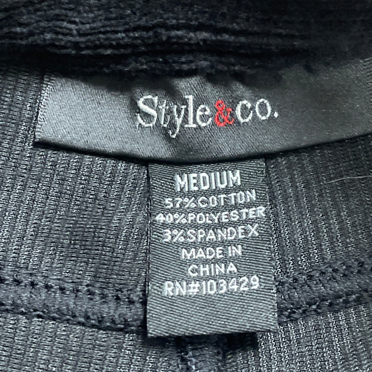 Style & Co Women's Black Leggings Comfort Waist Mid Rise Size M - New