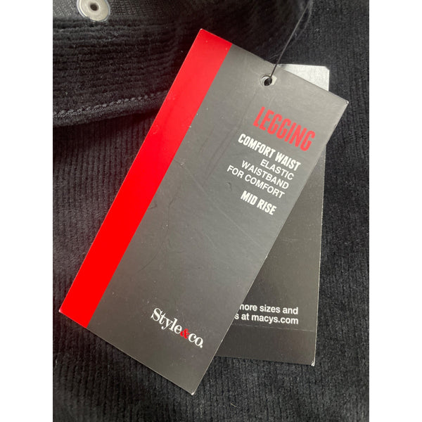 Style & Co Women's Black Leggings Comfort Waist Mid Rise Size M - New