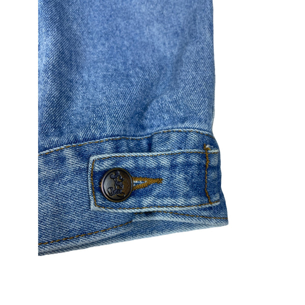 Mickey Inc Unisex Blue Denim Button Down Jacket Sz L