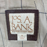Jos. A. Bank Mens Brown Leather Jacket With Map Lining & Zip Closure Size M