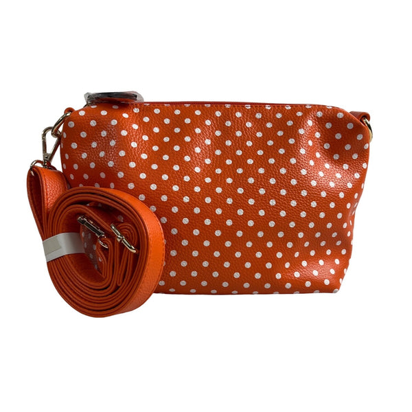 Imoshion Usa Women's Orange Polka Dots Shoulder Purse Sz S - NWOT