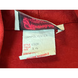 Vtg 80s Florentine Classic Button Up Red Pleated Shirt Midi Dress Sz 14