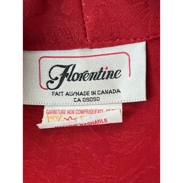 Vtg 80s Florentine Classic Button Up Red Pleated Shirt Midi Dress Sz 14