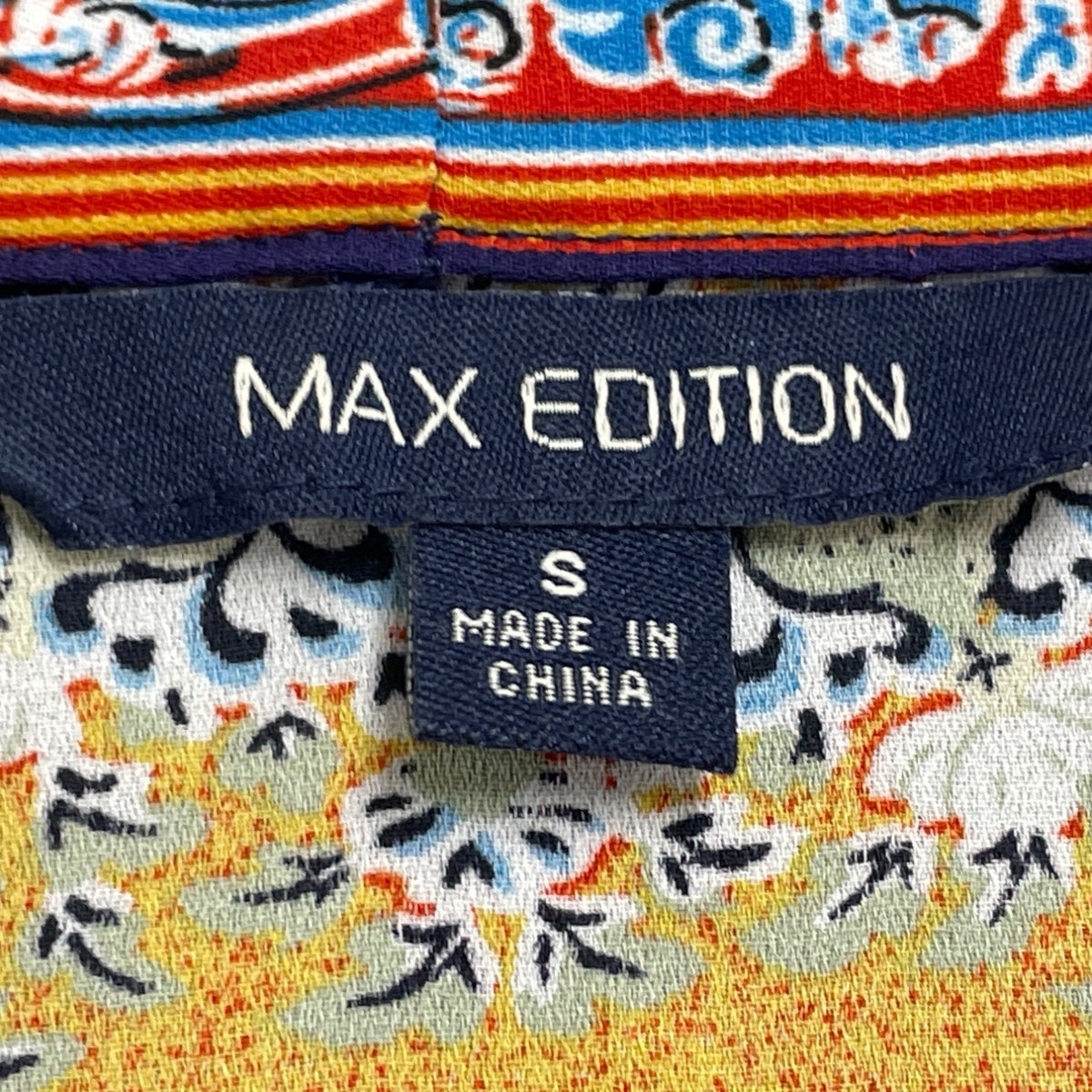 Max Edition Women's Yellow Multicolor Kimono Jacket Floral Lightweight Size S