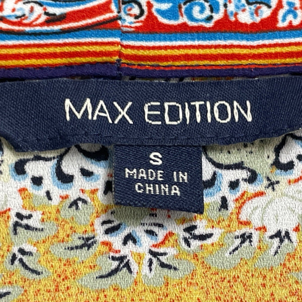 Max Edition Women's Yellow Multicolor Kimono Jacket Floral Lightweight Size S