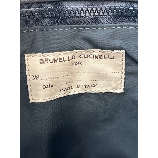 Brunello Cucinelli Women's Blue Denim Beaded Closure Crossbody Bag