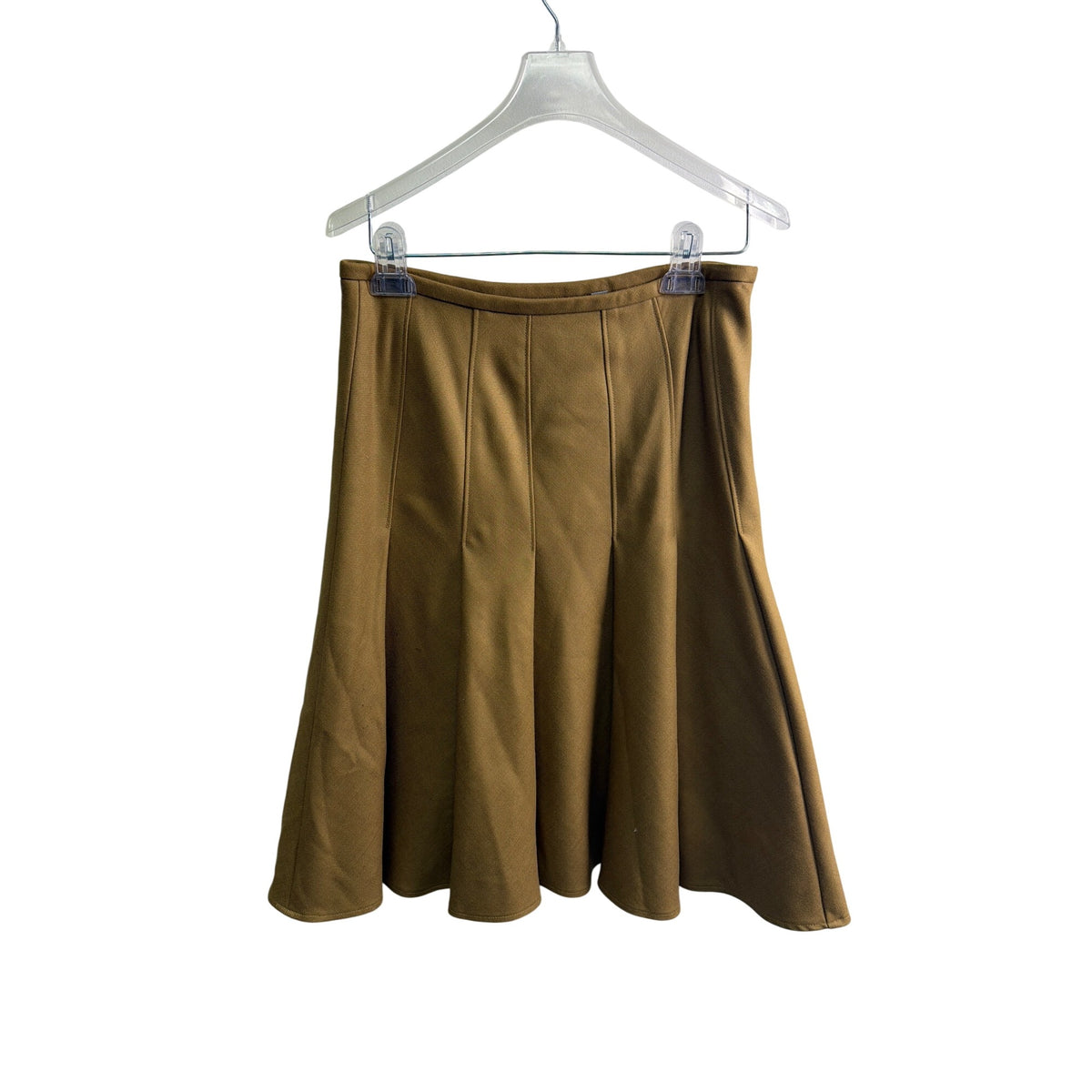 Brown Solid Womens Pleated Skirt Size 4 Lightweight Polyester Fit & Flare Design Brown Solid Womens Pleated Skirt Size 4 Lightweight Polyester Fit & Flare Design