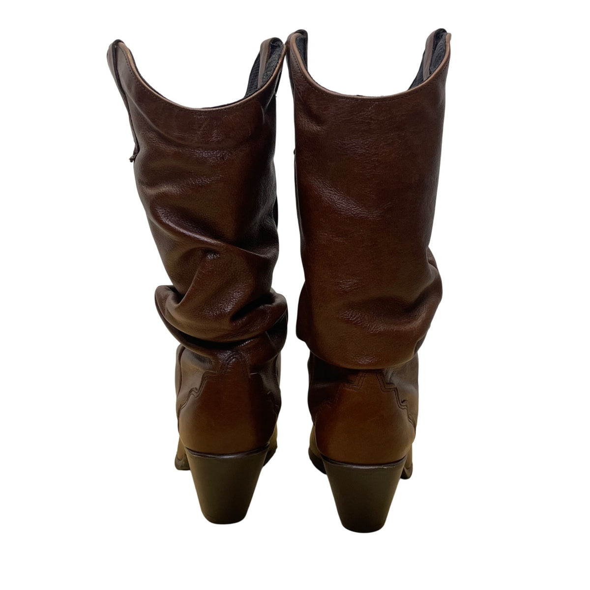 Silver Rebel Women's Brown Leather Maple Leaf Western Boots Size 9 M