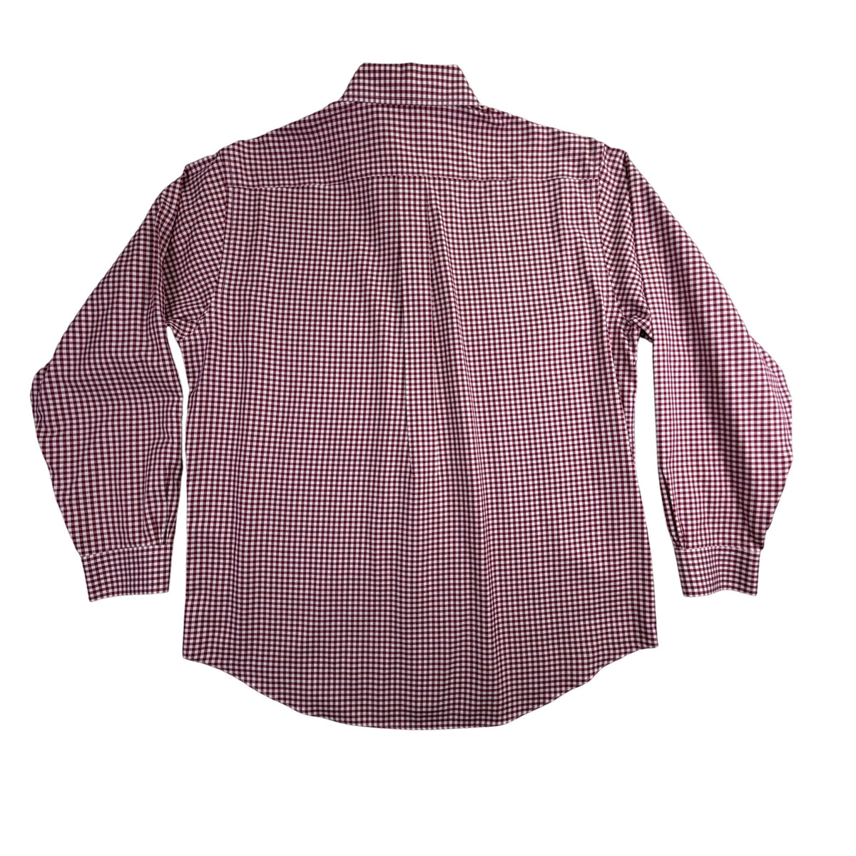 Brooks Brothers Mens Burgundy/White Checkered Long-Sleeve Button-Down Shirt Sz L