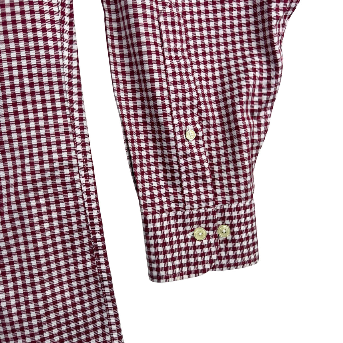 Brooks Brothers Mens Burgundy/White Checkered Long-Sleeve Button-Down Shirt Sz L