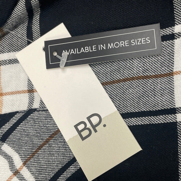 BP. Womens Black & White Plaid Button-Up Shirt Long Sleeve Size S- New