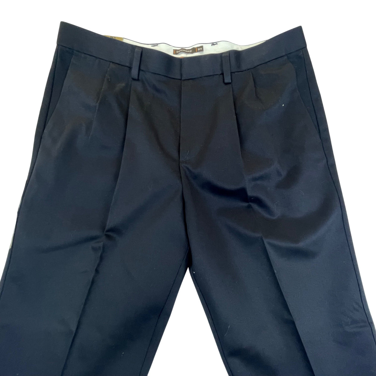 Dockers Men’s Blac Flat Front Dress Pants D4 Never Iron Size W38 L32