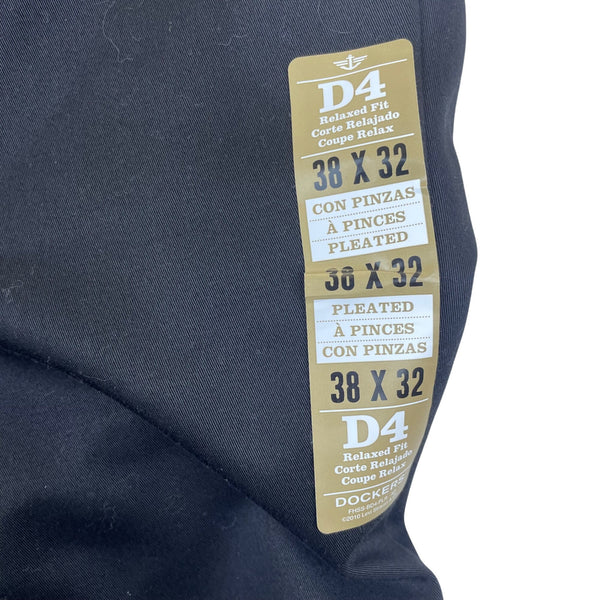 Dockers Men’s Blac Flat Front Dress Pants D4 Never Iron Size W38 L32