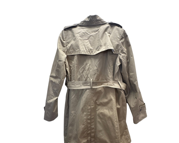 Banana Republic Womens Tan Cotton-Blend Trench Coat Size L Belted Long Sleeve