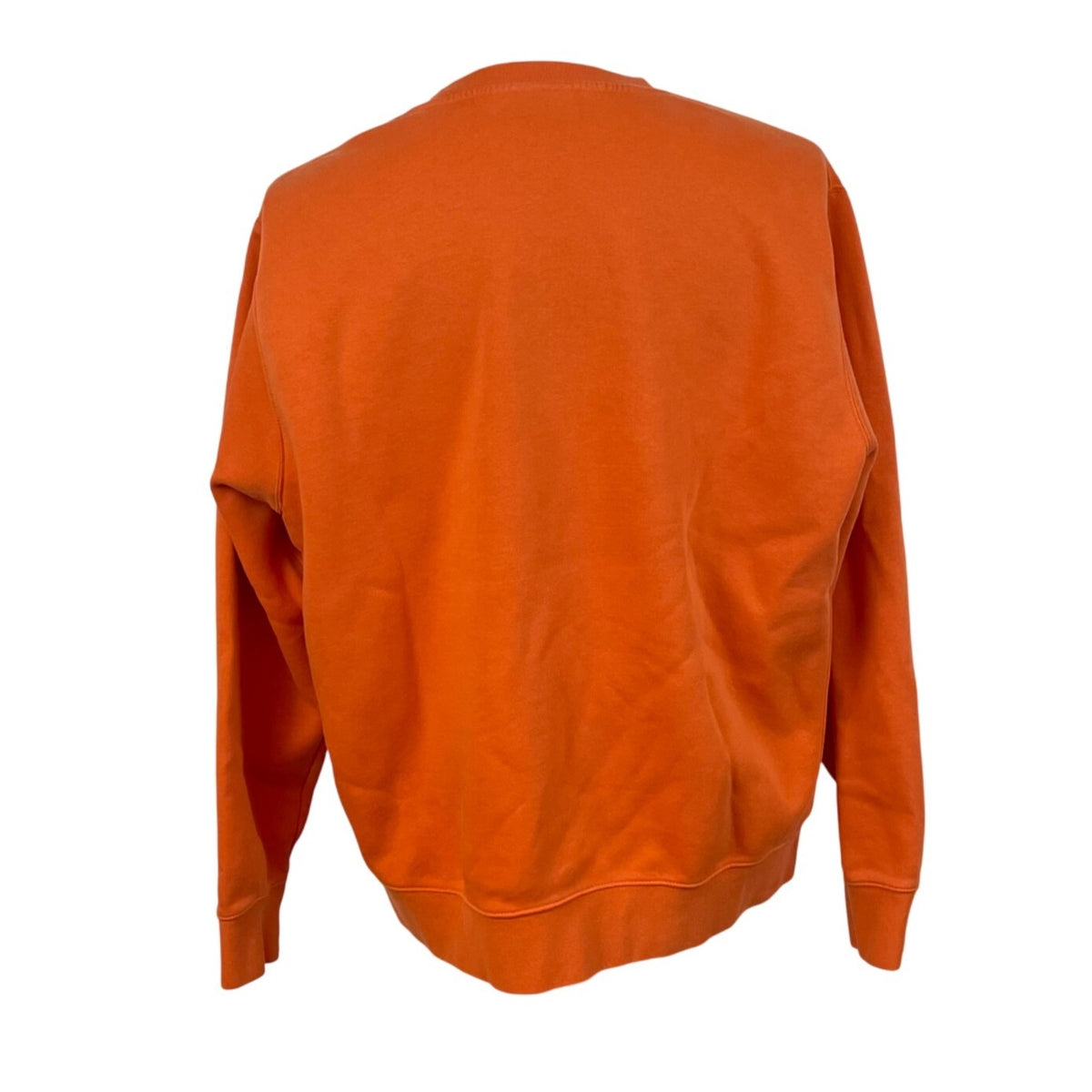 Nike Men's Orange Cotton Blend Pullover Sweatshirt Embroidered Logo Crewneck XL