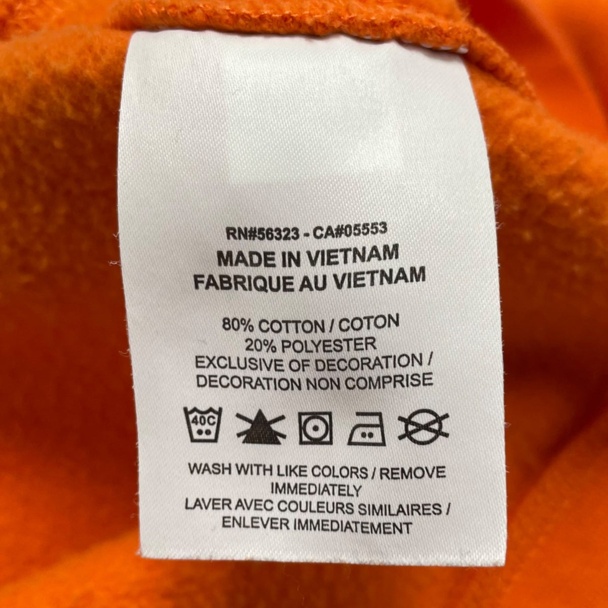 Nike Men's Orange Cotton Blend Pullover Sweatshirt Embroidered Logo Crewneck XL