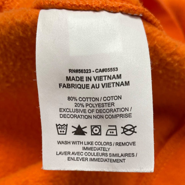 Nike Men's Orange Cotton Blend Pullover Sweatshirt Embroidered Logo Crewneck XL