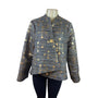 3 Sisters Women’s Gold Metallic Dot Jacket Modern Design Size M